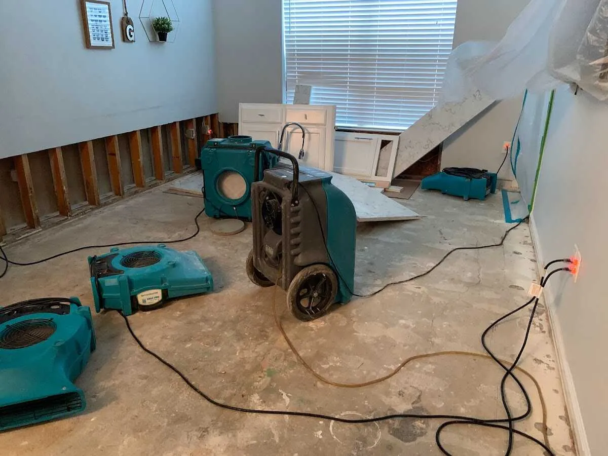 Dehumidifier in flood-cut room for Water Extraction & Removal in Boulder Hill